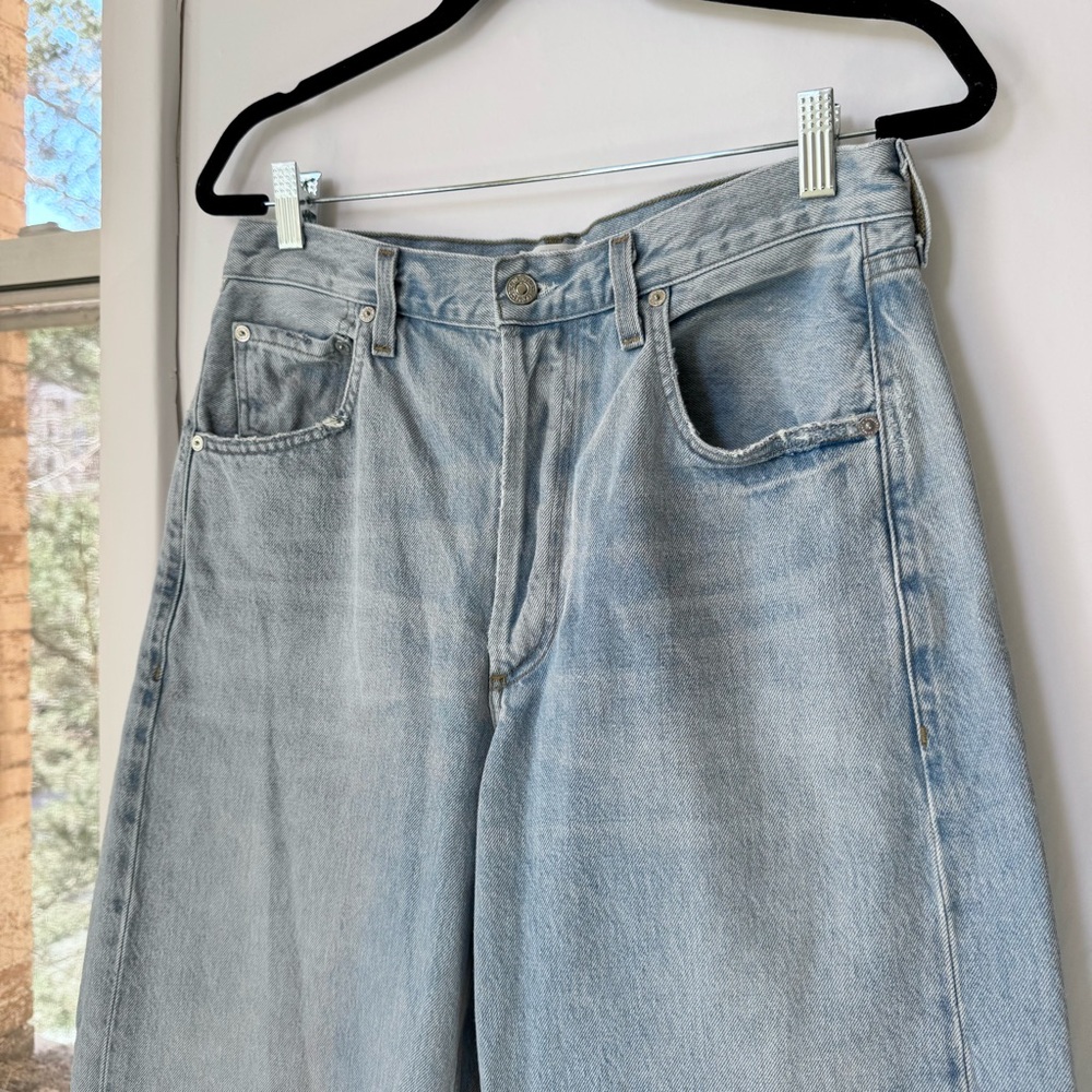 Citizens of Humanity Ayla Baggy Cuffed Crop Wide Leg Jeans Gemini Light Blue 28 - Picture 6 of 15